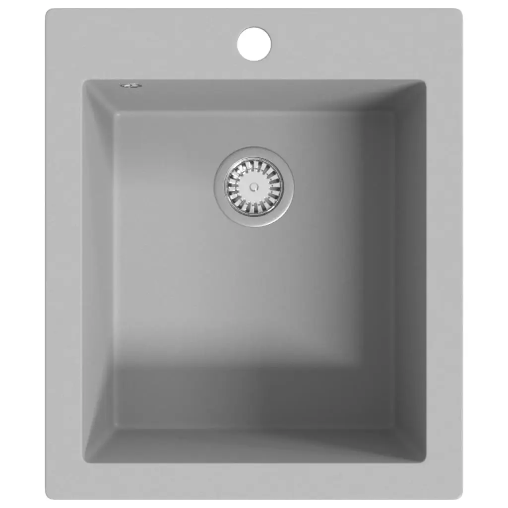 Overmount Kitchen Sink Single Basin Granite Grey 145516 - Hardware