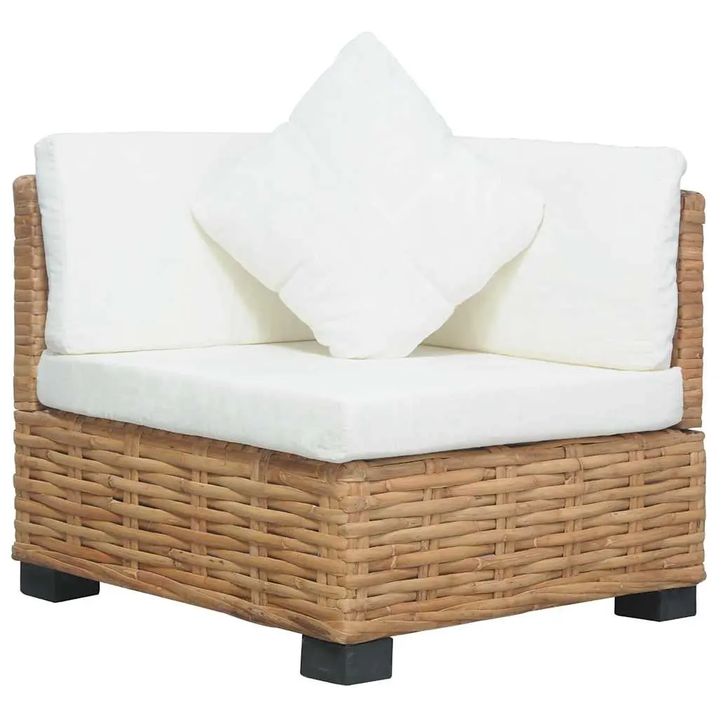 Corner Sofa with Cushions Natural Rattan 286279 - Furniture