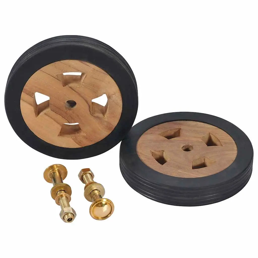 Sunlounger Spare Wheels 2 pcs Solid Teak Wood 48016 - Furniture