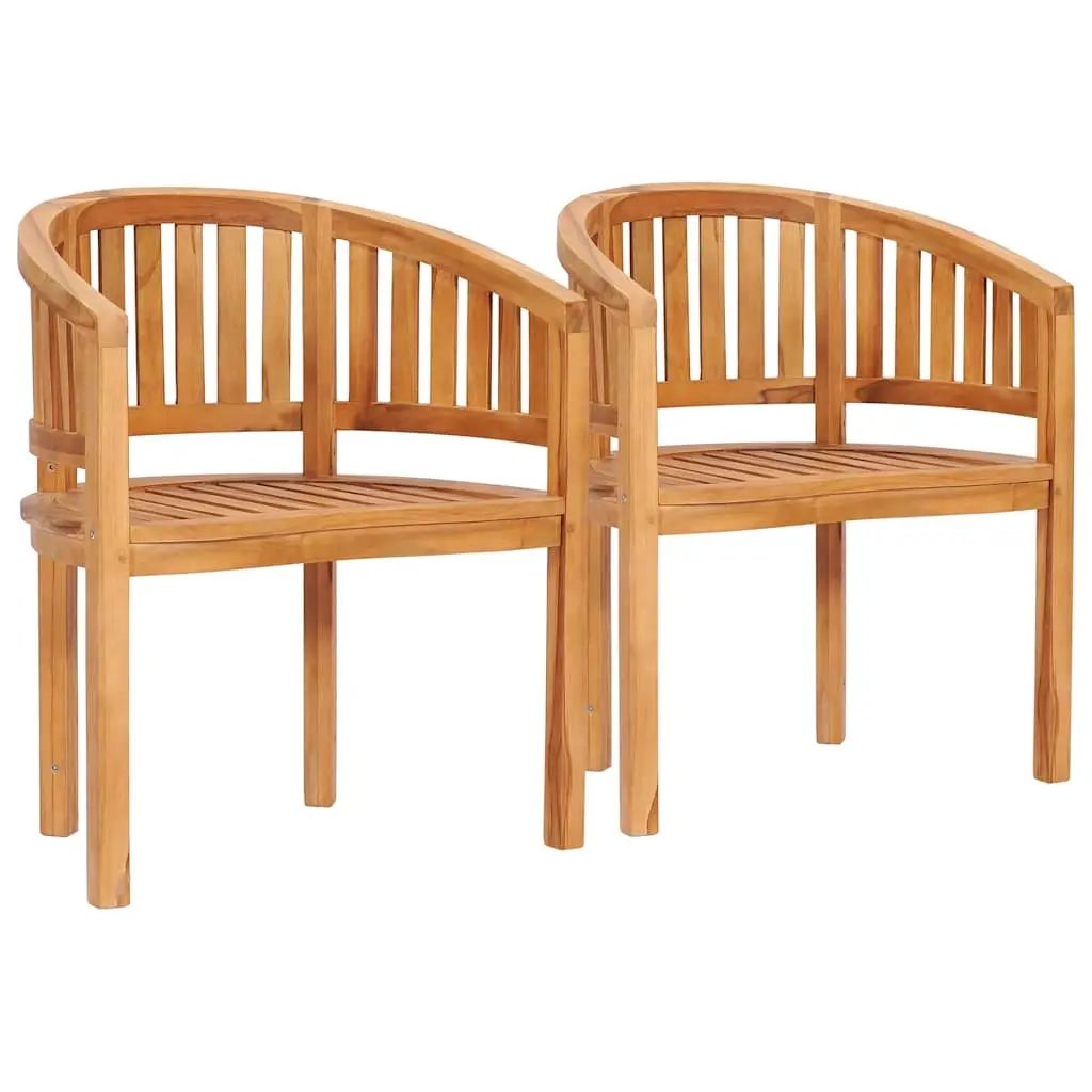 Banana Chairs 2 pcs Solid Teak Wood 48019 - Furniture