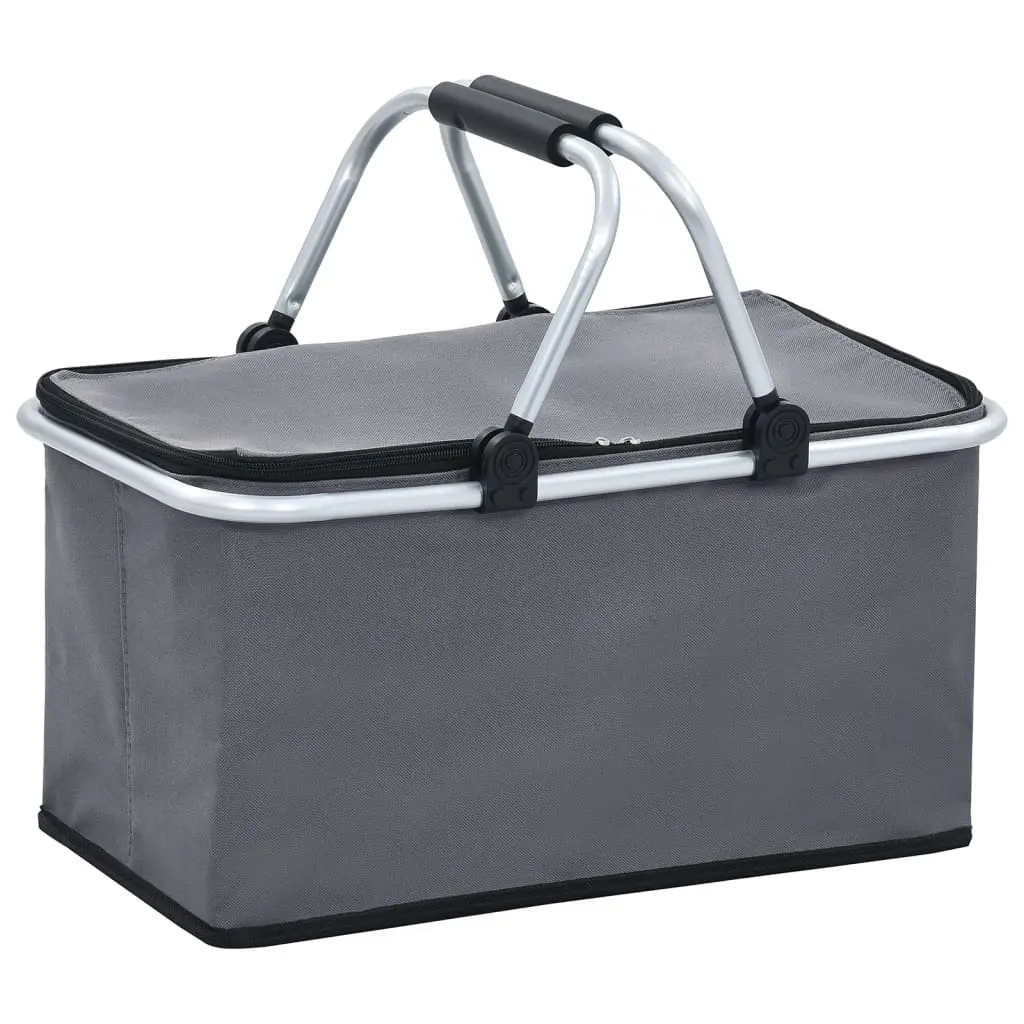 Foldable Cool Bag Grey 46x27x23 cm Aluminium 47742 - Home & Garden