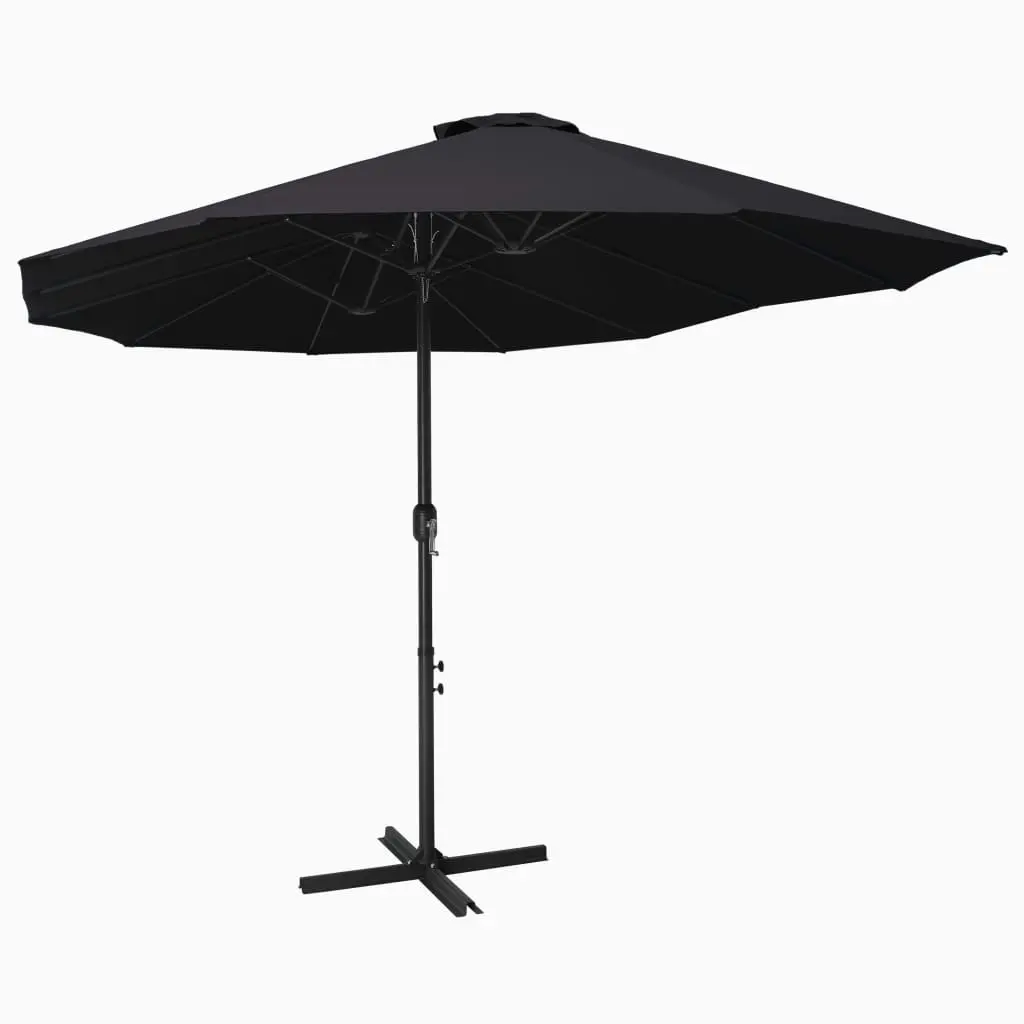 Garden Parasol with Aluminium Pole 460x270 cm Black 47302 - Home & Garden