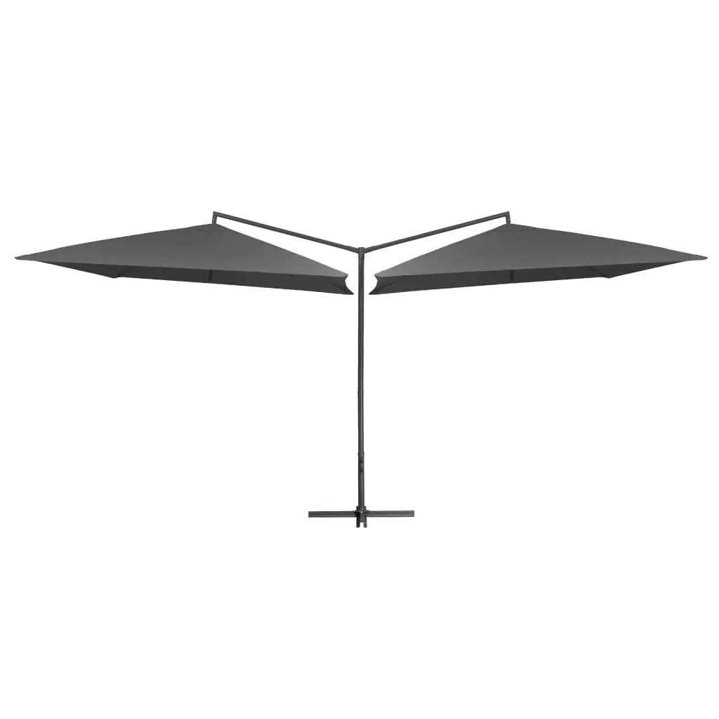 Double Parasol with Steel Pole 250x250 cm Anthracite 47322 - Home & Garden