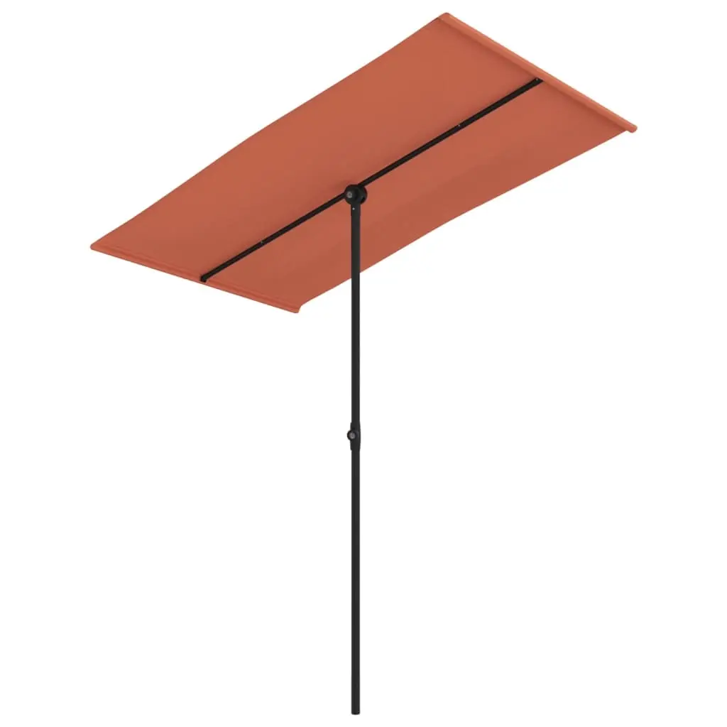 Garden Parasol with Aluminium Pole 180x110 cm Terracotta 47333 - Home & Garden