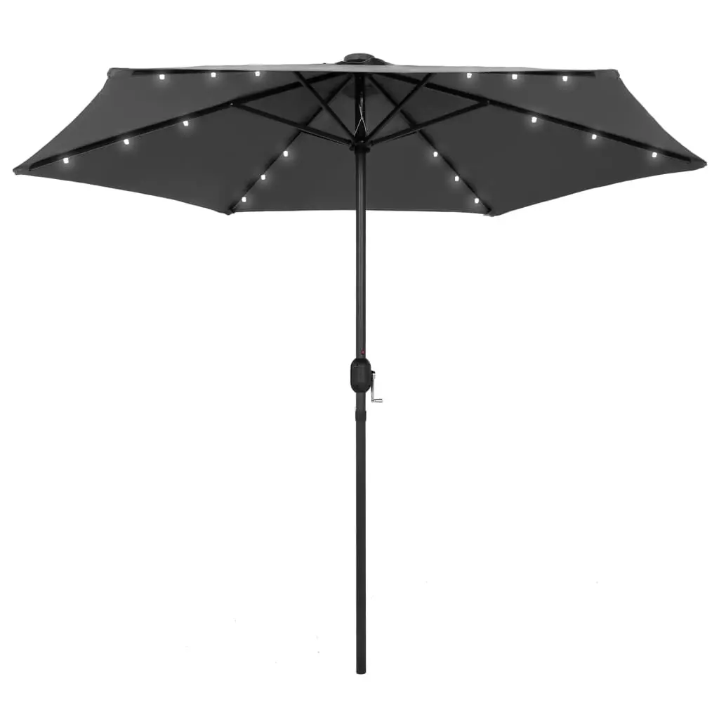 Garden Parasol with LED Lights&Aluminium Pole 270 cm Anthracite 47354 - Home & Garden