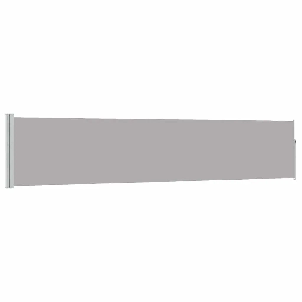Patio Retractable Side Awning 100x500 cm Grey 48386 - Home & Garden