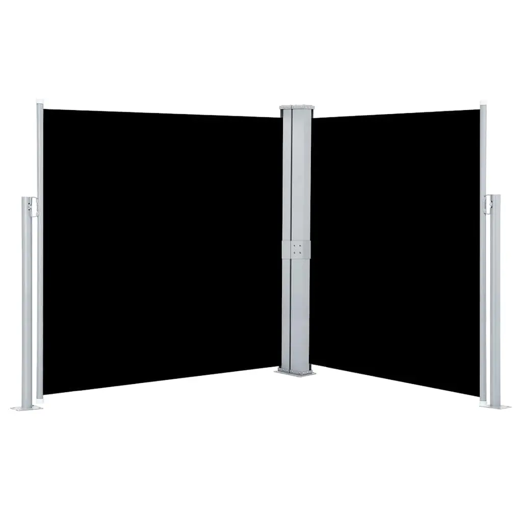 Patio Retractable Double Side Awning 170x600 cm Black 48466 - Home & Garden