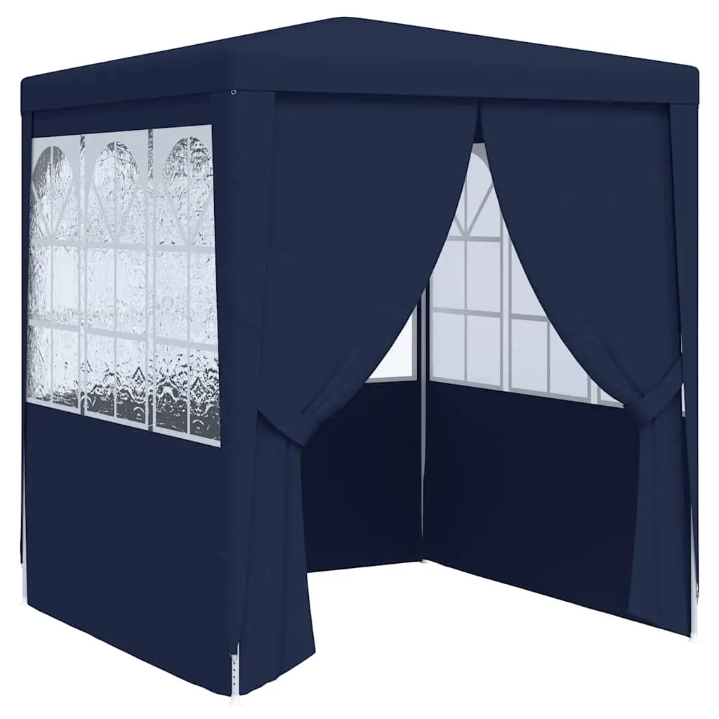 Professional Party Tent with Side Walls 2x2 m Blue 90 g/m² 48517 - Home & Garden