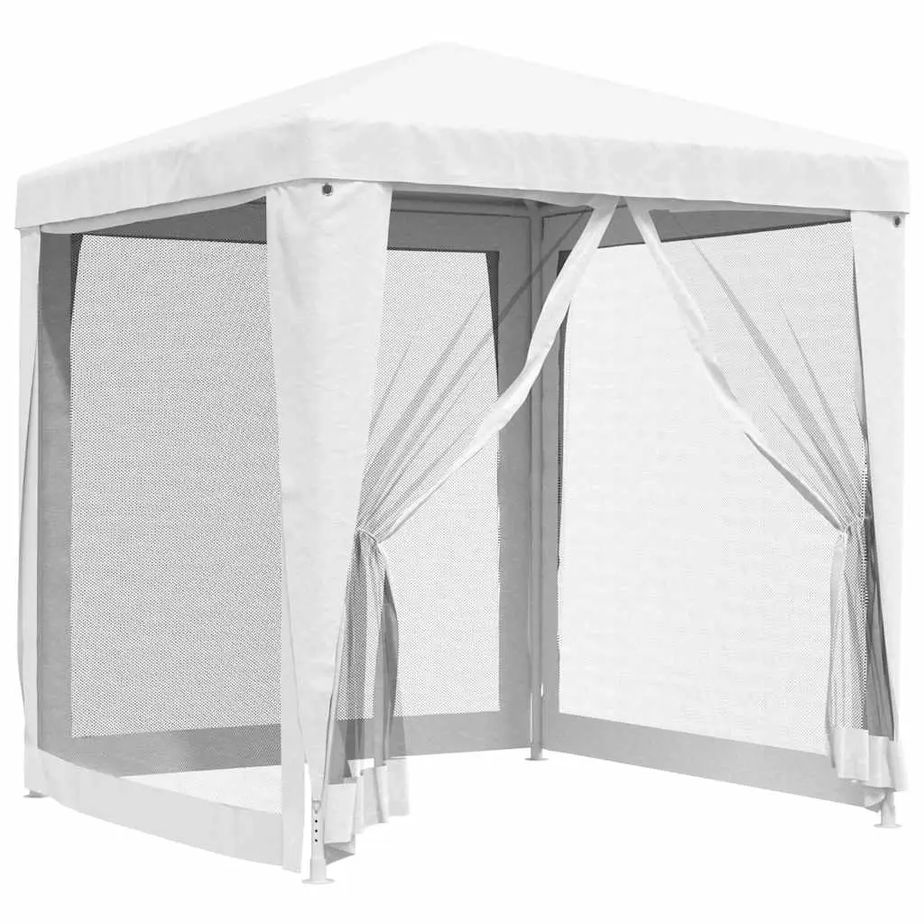 Party Tent with 4 Mesh Sidewalls 2x2 m White 48520 - Home & Garden