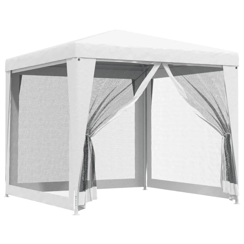 Party Tent with 4 Mesh Sidewalls 2.5x2.5 m White 48521 - Home & Garden
