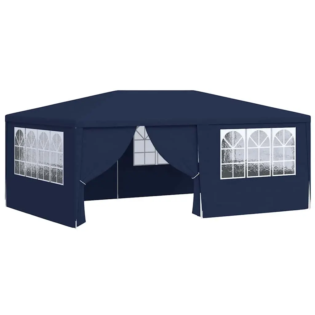 Professional Party Tent with Side Walls 4x6 m Blue 90 g/m² 48528 - Home & Garden
