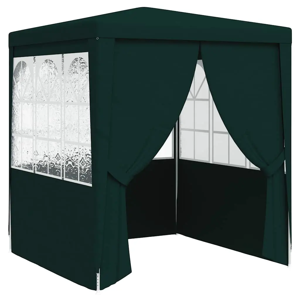 Professional Party Tent with Side Walls 2.5x2.5 m Green 90 g/m² 48534 - Home & Garden