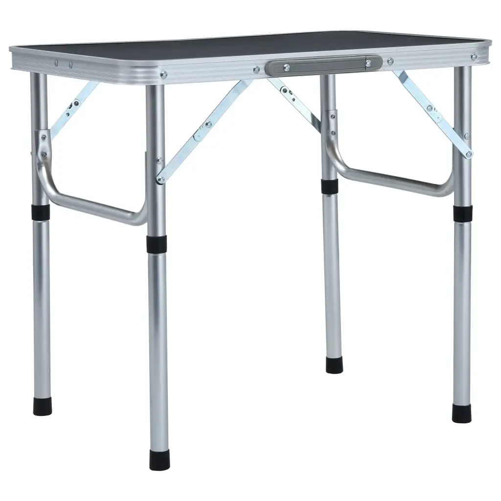 Folding Camping Table Grey Aluminium 60x45 cm 48180 - Sports & Outdoor