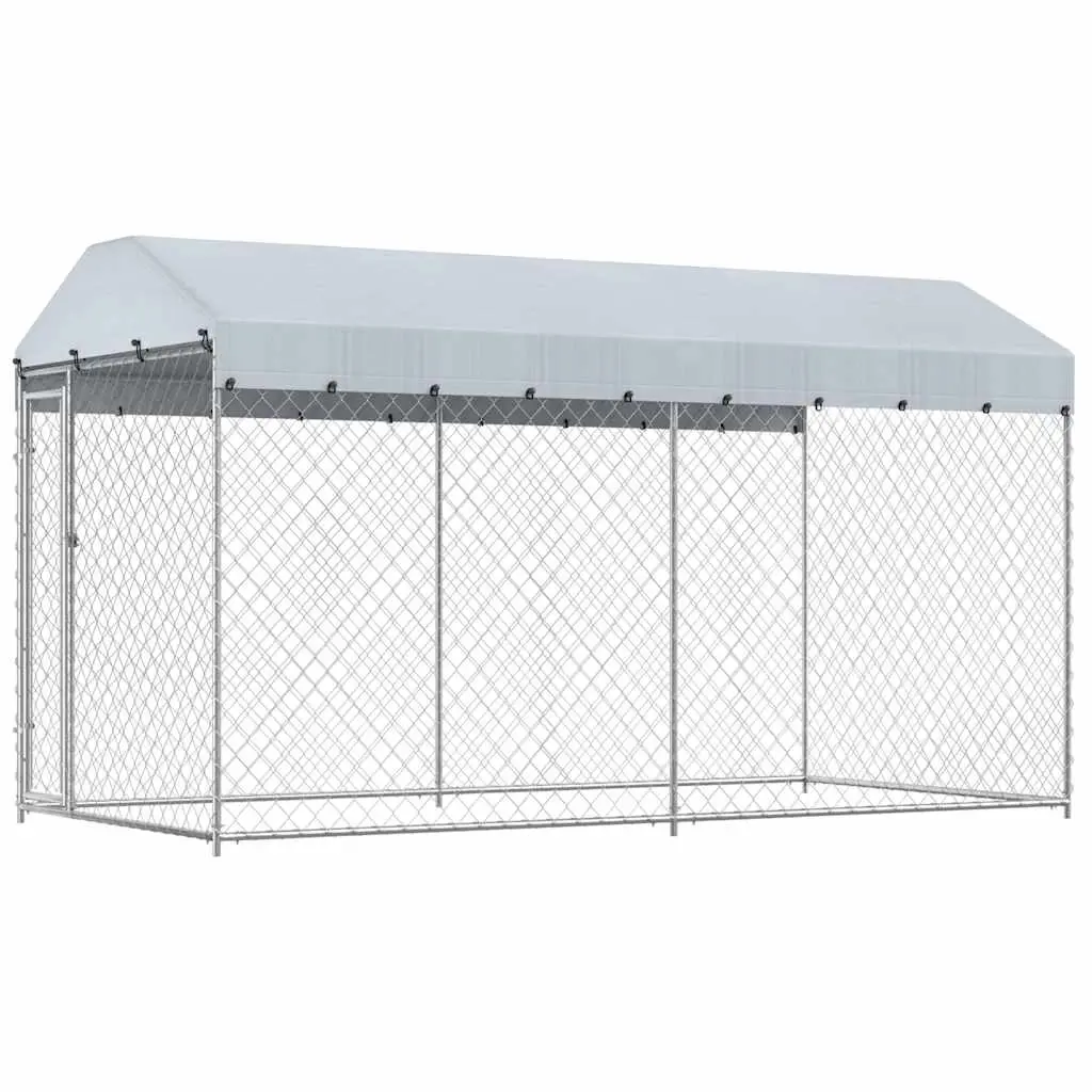 Outdoor Dog Kennel with Canopy Top 382x192x225 cm 145024 - Pets
