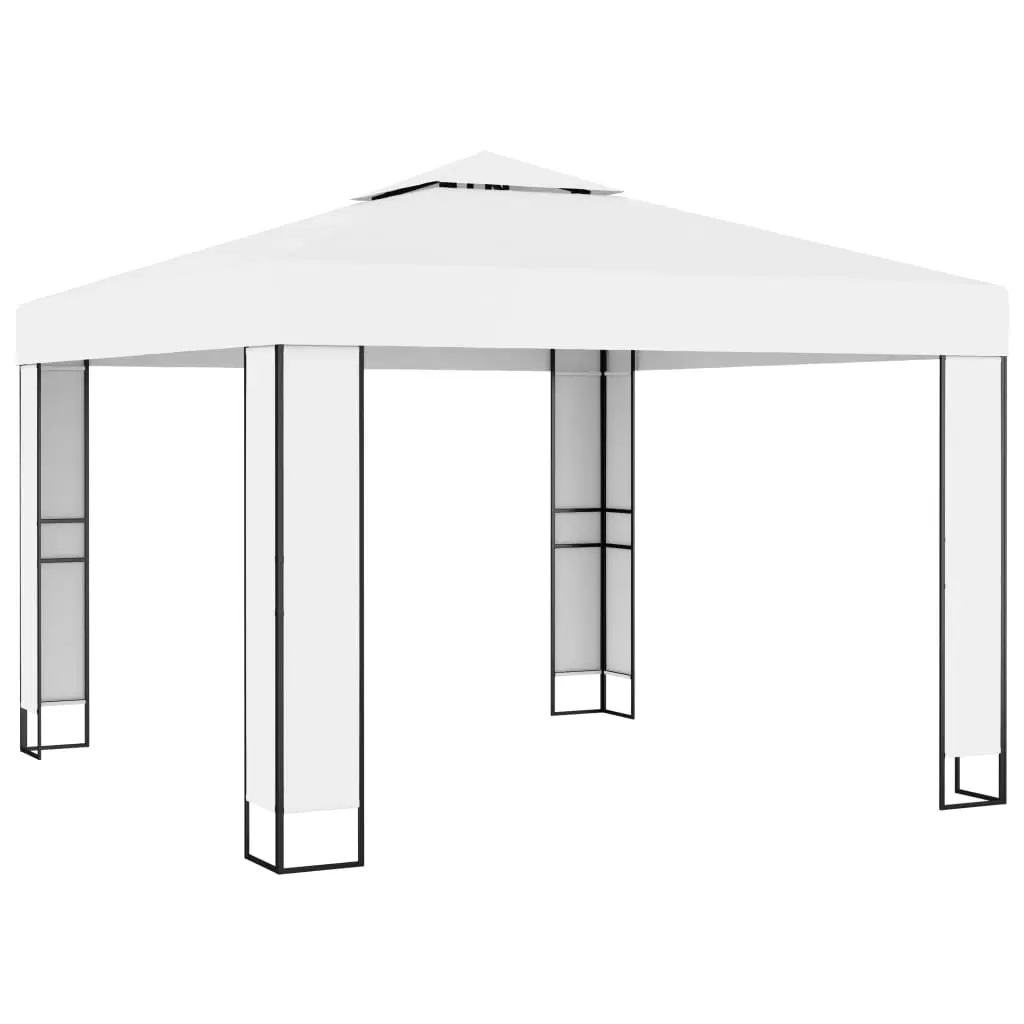 Gazebo with Double Roof 3x3 m White 47950 - Home & Garden