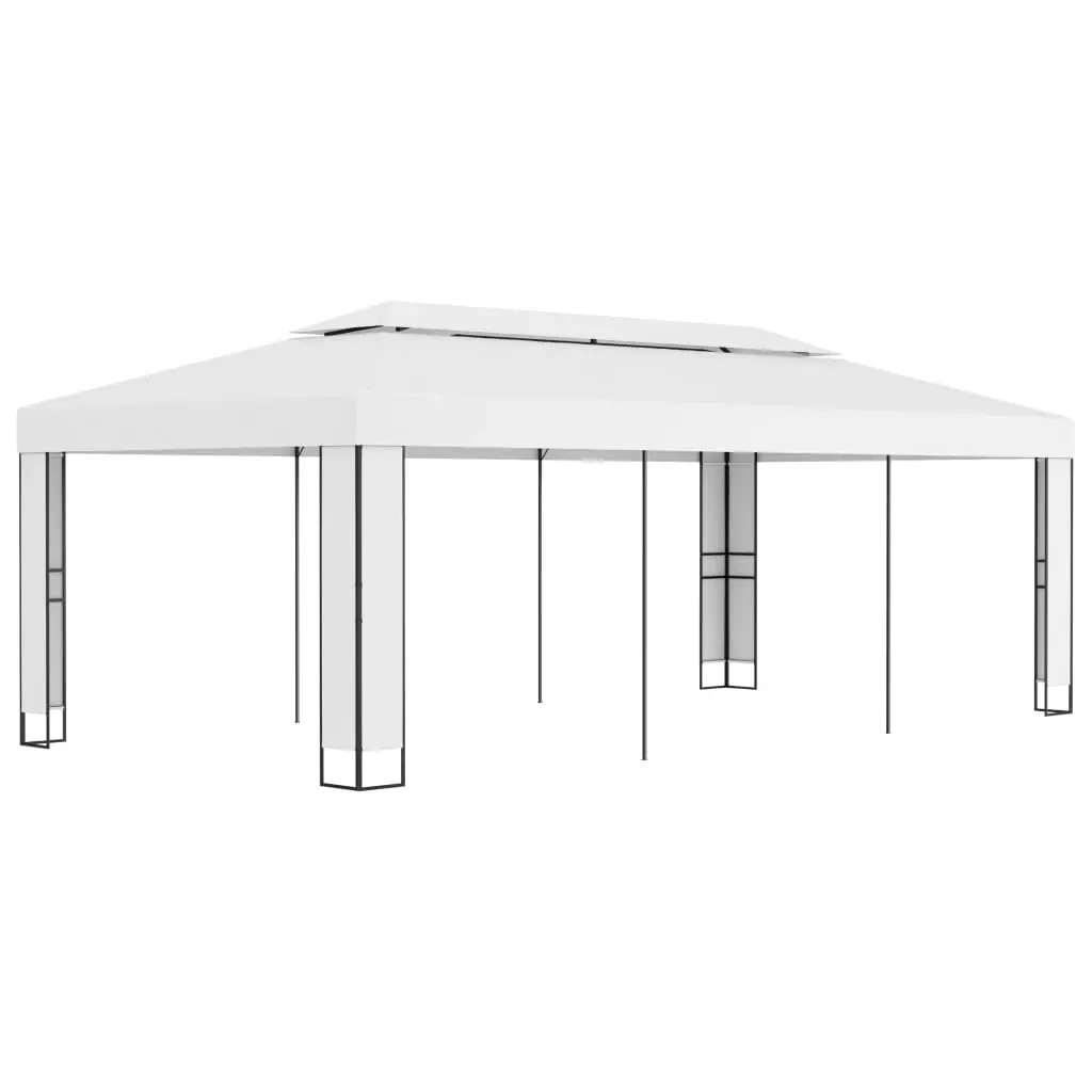 Gazebo with Double Roof 3x6 m White 47951 - Home & Garden