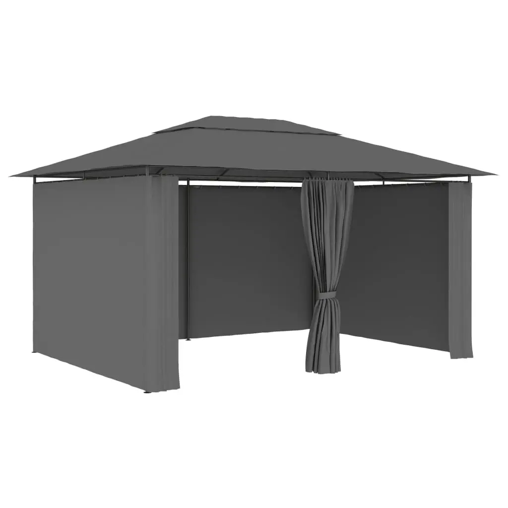 Garden Marquee with Curtains 4x3 m Anthracite 47960 - Home & Garden