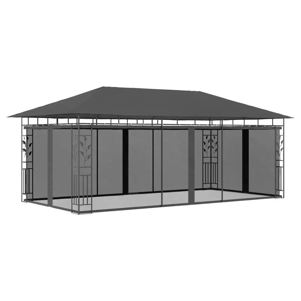 Gazebo with Mosquito Net 6x3x2.73 m Anthracite 47974 - Home & Garden