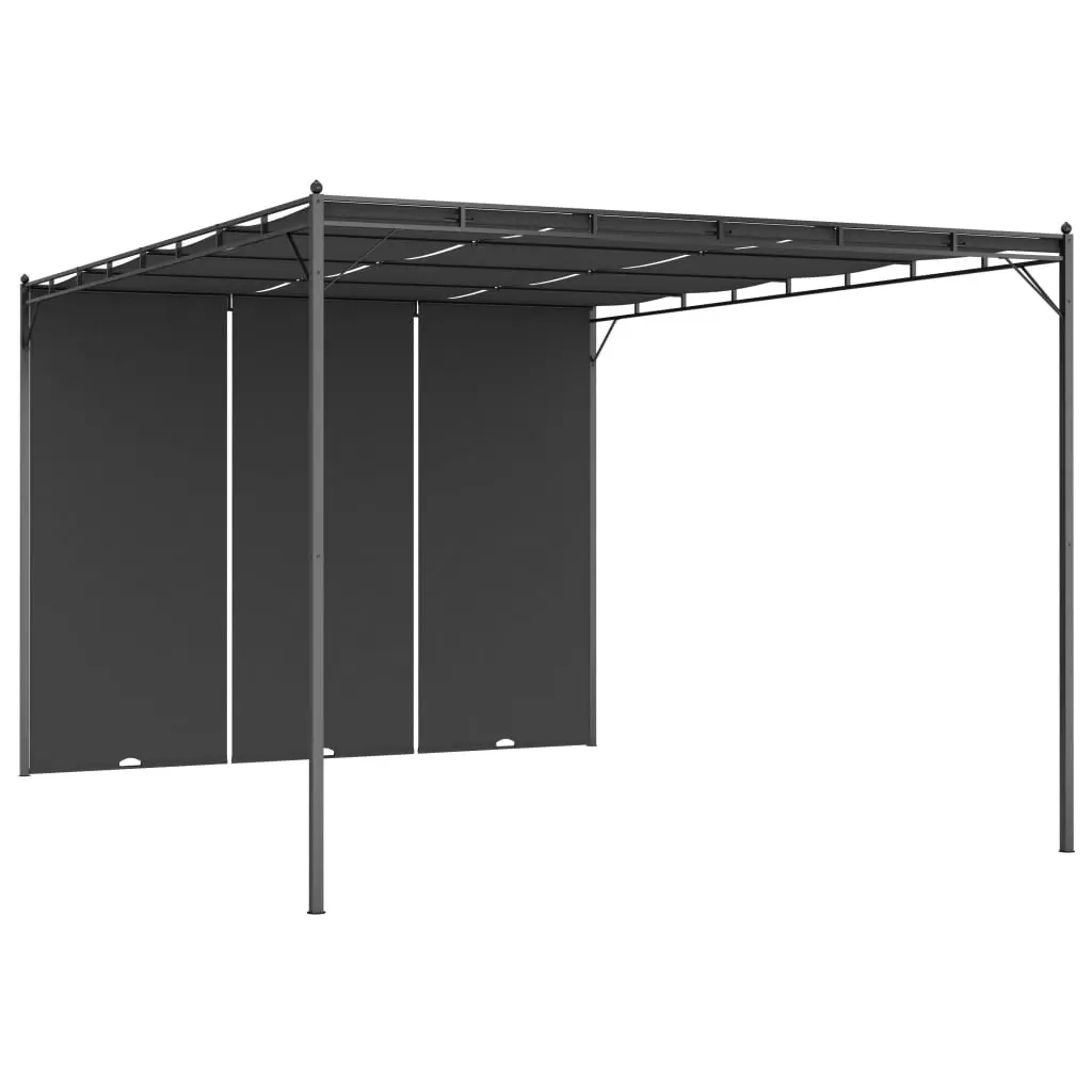 Garden Gazebo with Side Curtain 4x3x2.25 m Anthracite 47996 - Home & Garden