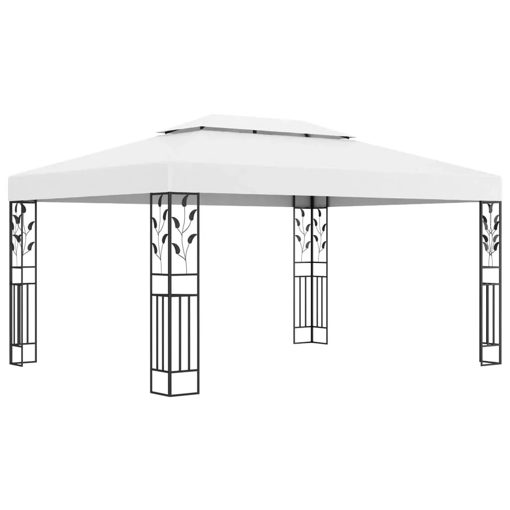 Gazebo with Double Roof 3x4 m White 48030 - Home & Garden