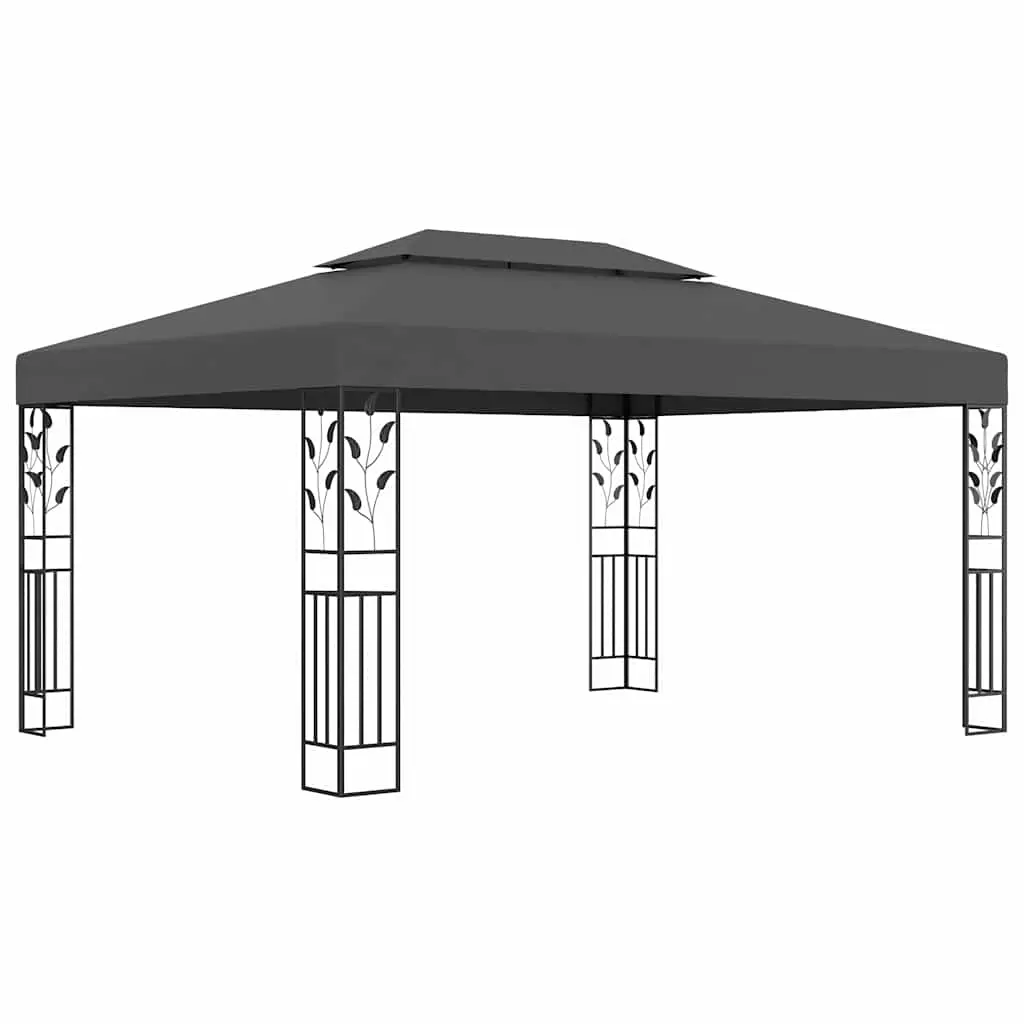 Gazebo with Double Roof 3x4m Anthracite 48031 - Home & Garden