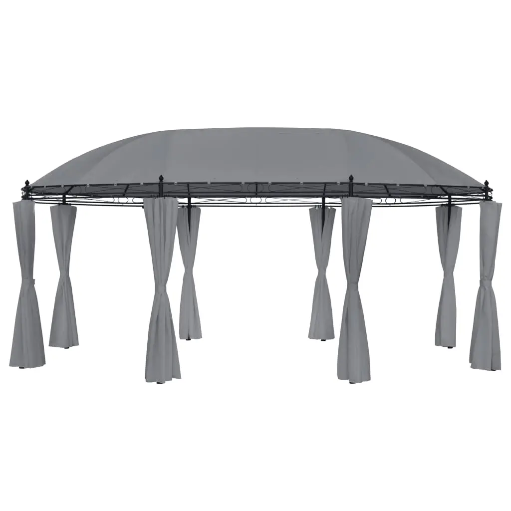 Gazebo with Curtains 520x349x255 cm Anthracite 48035 - Home & Garden