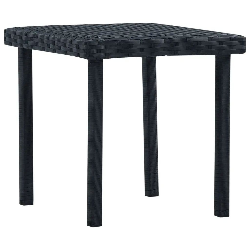 Garden Tea Table Black 40x40x40 cm Poly Rattan 48561 - Furniture