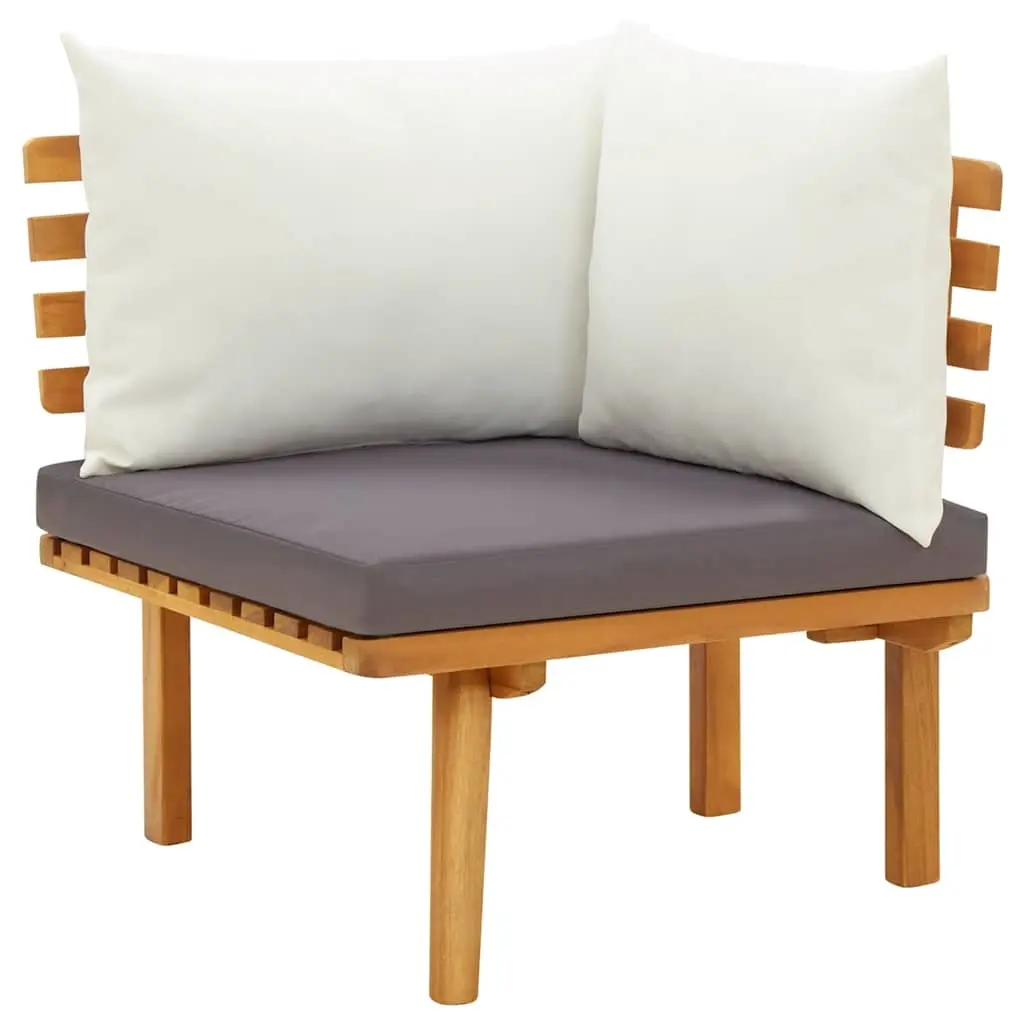 Garden Corner Sofa with Cushions Solid Acacia Wood 46673 - Furniture