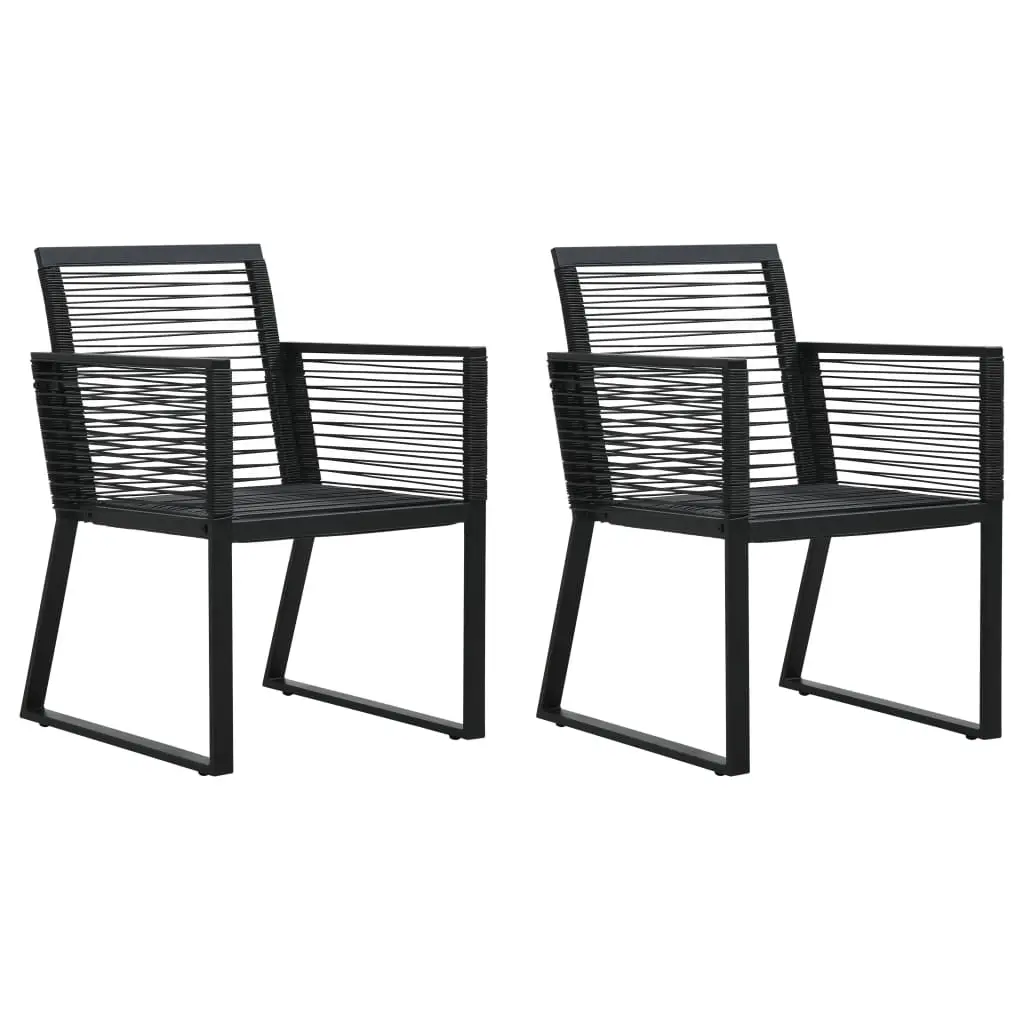 Garden Chairs 2 pcs Black PVC Rattan 48572 - Furniture