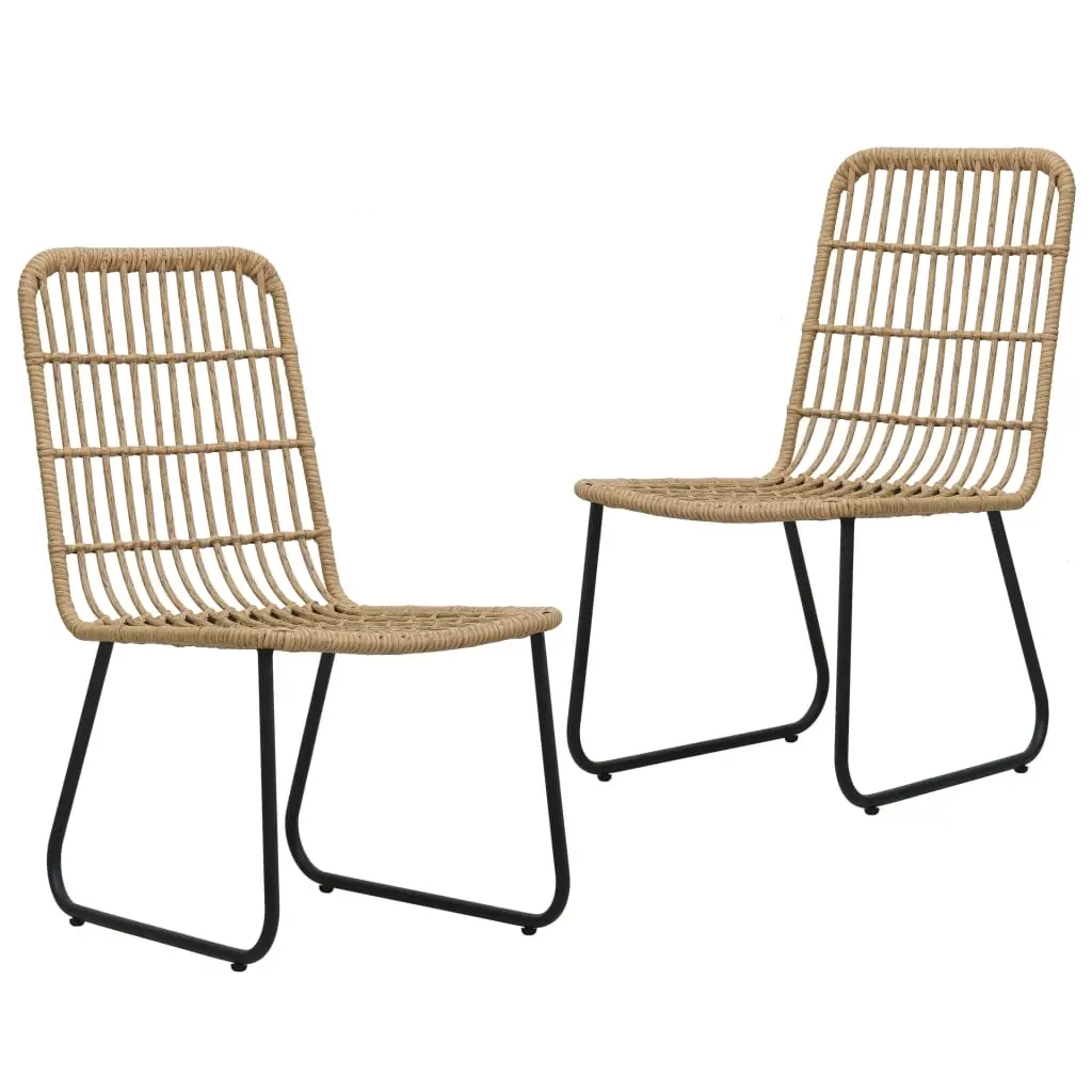 Garden Chairs 2 pcs Poly Rattan Oak 48582 - Up to 65% off Outdoor Furniture