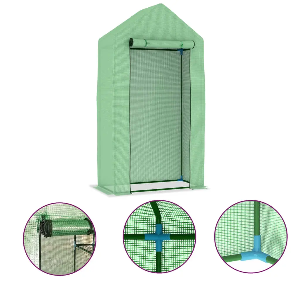 Greenhouse with Steel Frame 0.5 m² 1x0.5x1.9 m 48168 - Home & Garden