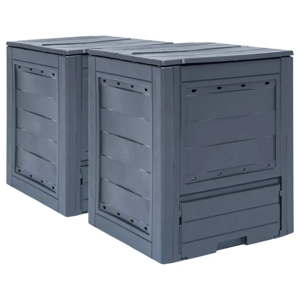 Garden Composters 2 pcs Grey 60x60x73 cm 520 L 278919 - Home & Garden