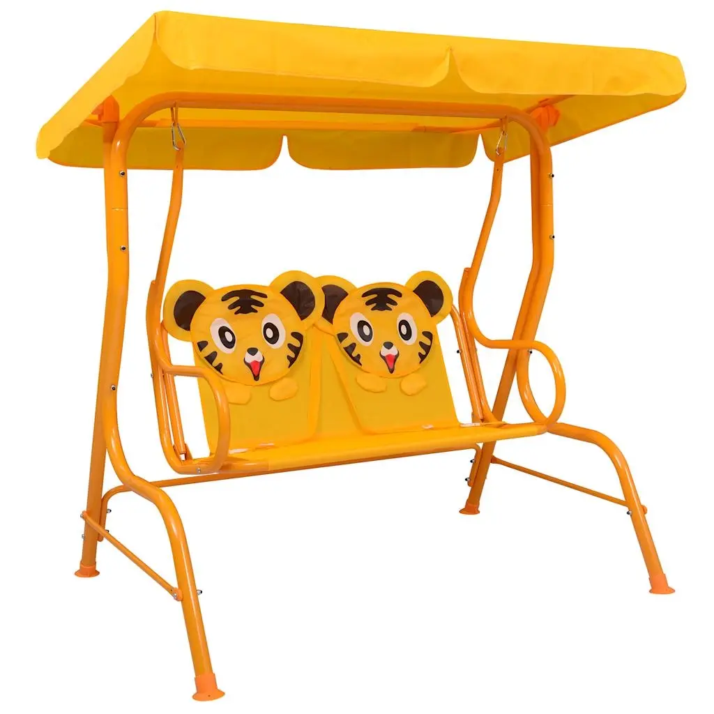 Kids Swing Bench Yellow 115x75x110 cm Fabric 48098 - Toys & Games