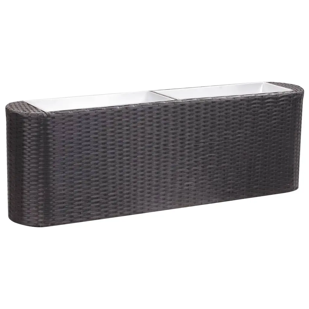 Garden Raised Bed 120x24x40 cm Poly Rattan Black 46952 - Home & Garden