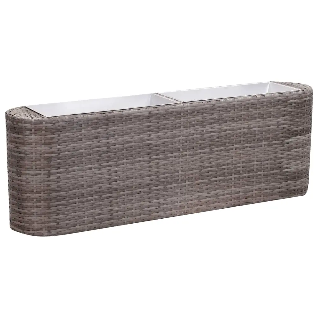 Garden Raised Bed 120x24x40 cm Poly Rattan Grey 46954 - Home & Garden