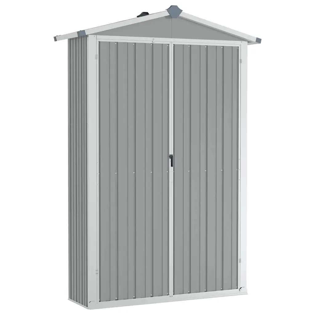 Garden Shed Grey 116x45x175 cm Galvanised Steel 46302 - Best Sellers From $10