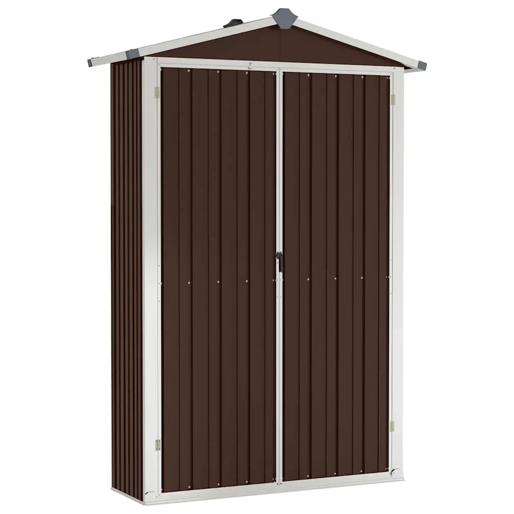Garden Shed Brown 116x45x175 cm Galvanised Steel 46304 - Home & Garden