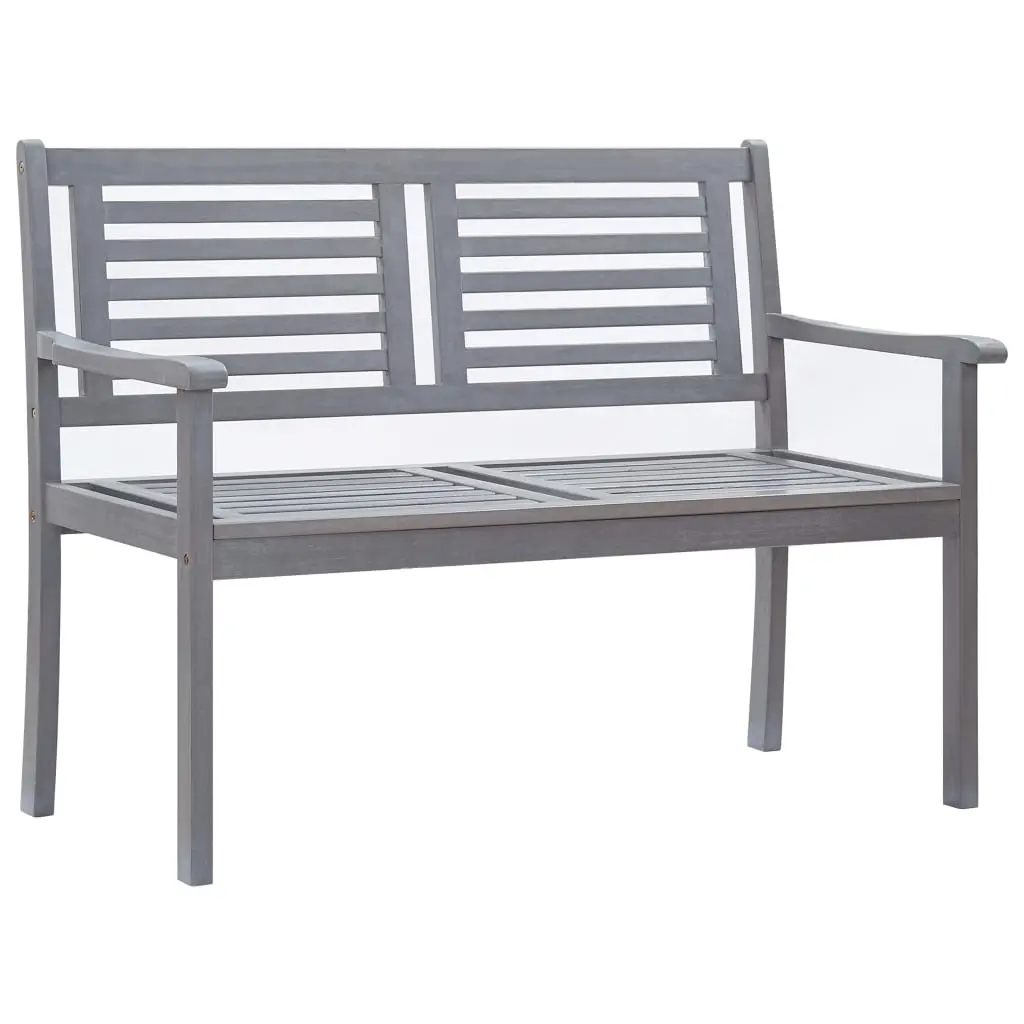 2-Seater Garden Bench 120 cm Grey Solid Eucalyptus Wood 47294