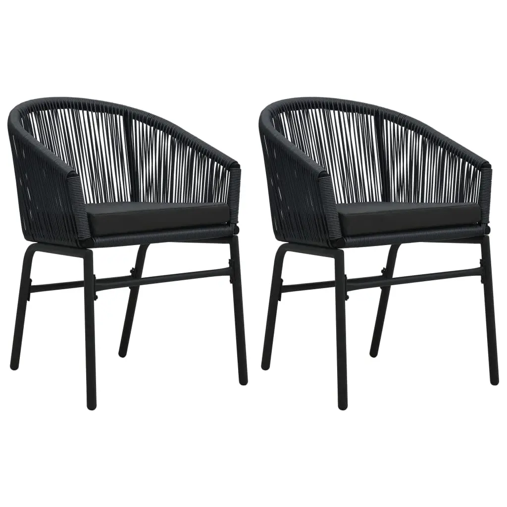 Garden Chairs 2 pcs Black PE Rattan 48135 - Furniture