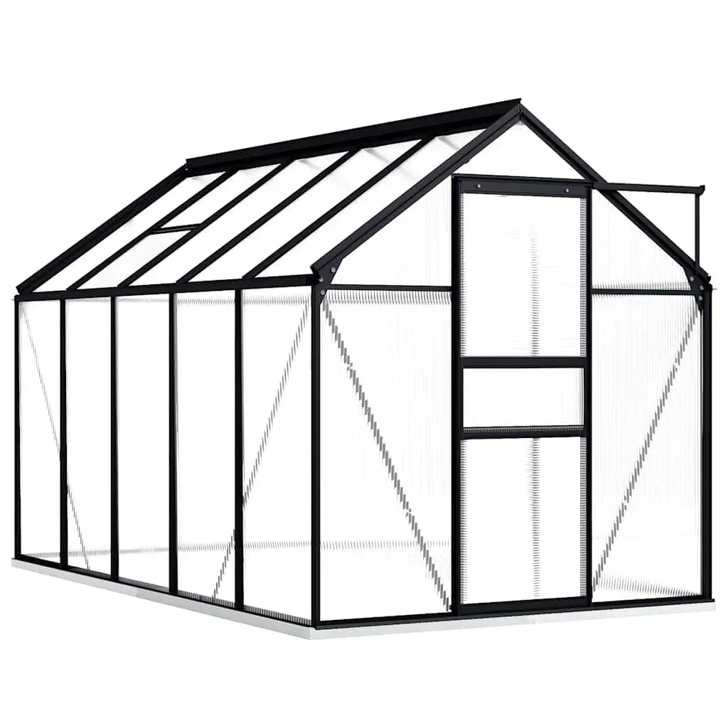 Greenhouse with Base Frame Anthracite Aluminium 5.89 m² 48217 - Home & Garden