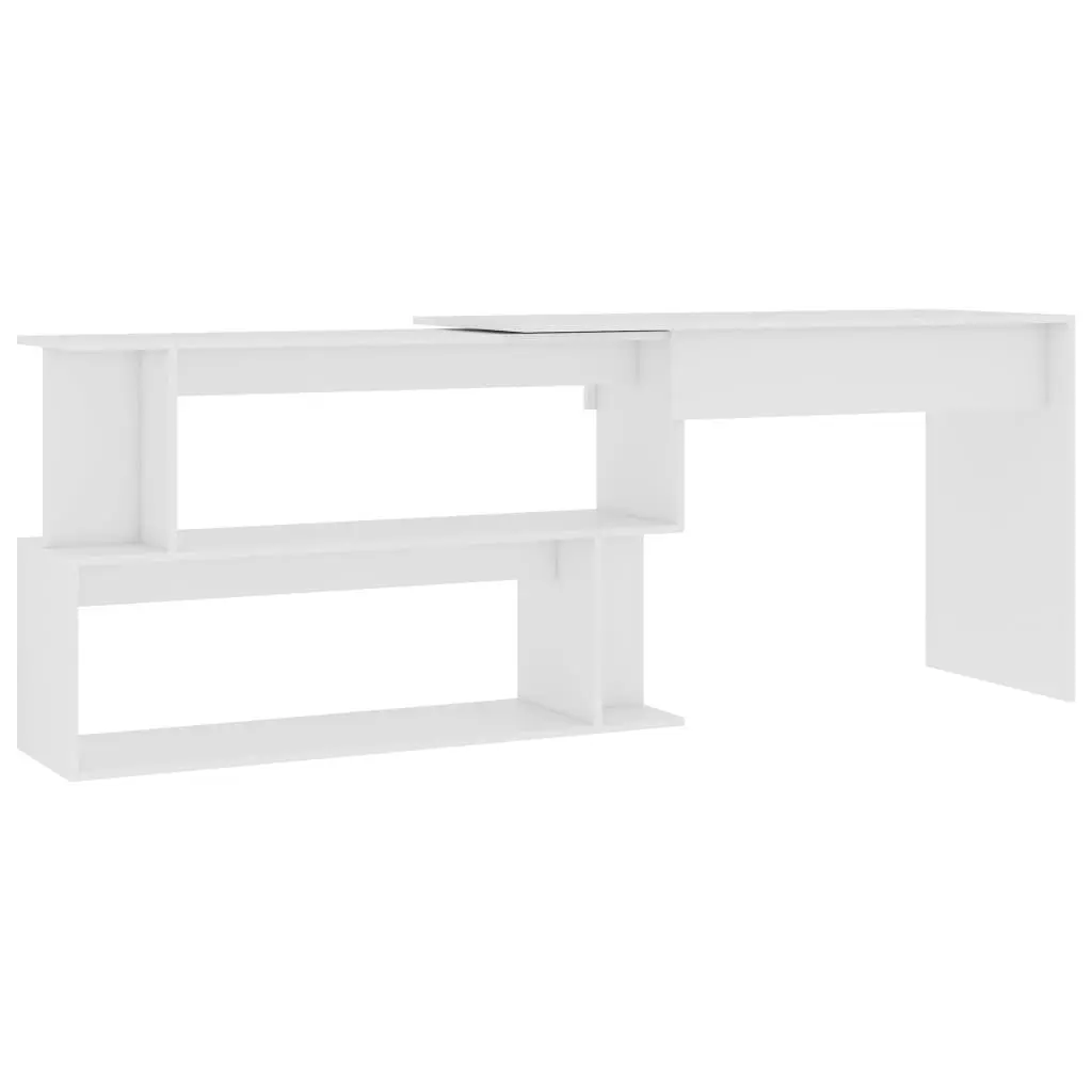 Corner Desk White 200x50x76 cm Engineered Wood 801098 - Furniture