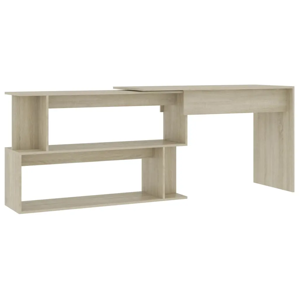 Corner Desk Sonoma Oak 200x50x76 cm Engineered Wood 801101 - Furniture