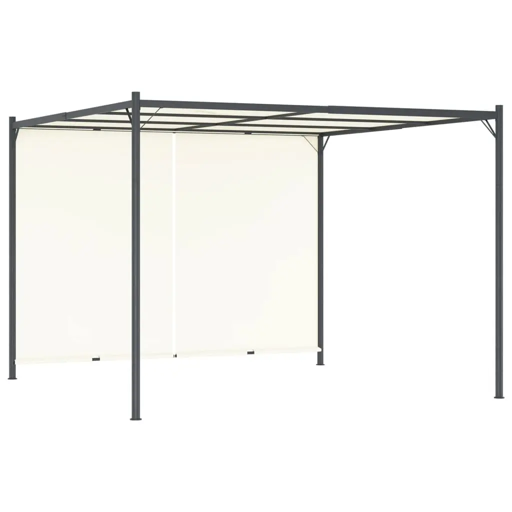 Pergola with Adjustable Roof Cream White 3x3 m Steel 49323 - Home & Garden