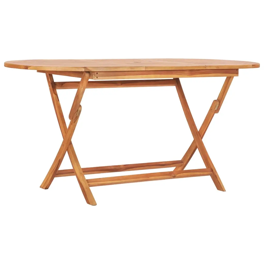 Folding Garden Table 160x80x75 cm Solid Teak Wood 48998 - Furniture