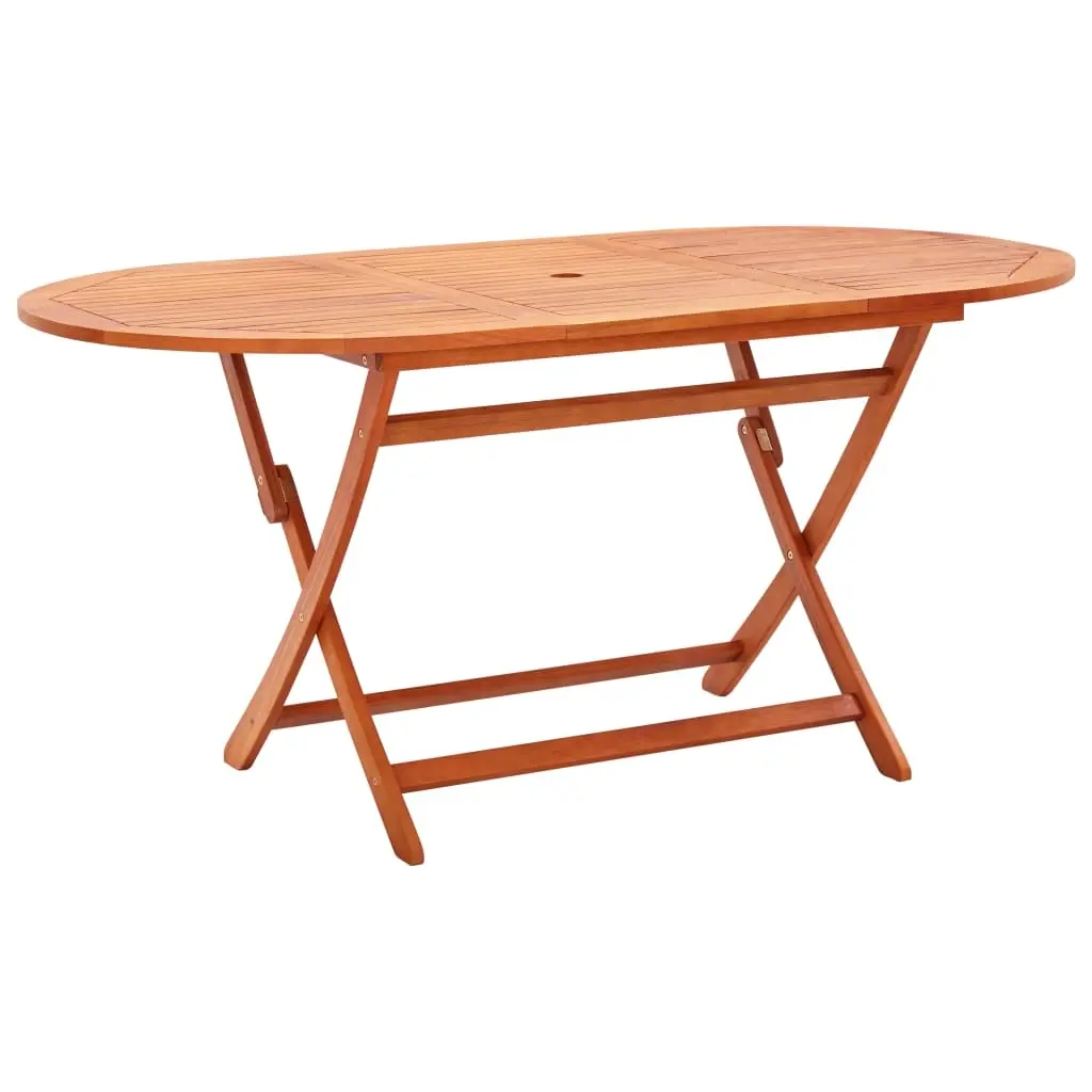 Folding Garden Table 160x85x74 cm Solid Eucalyptus Wood 48703 - Furniture