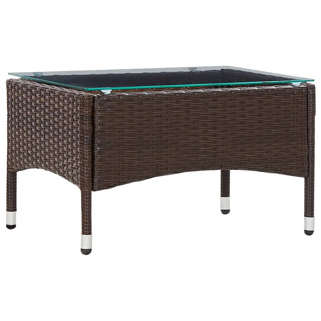 Coffee Table Brown 60x40x36 cm Poly Rattan 45906 - Furniture