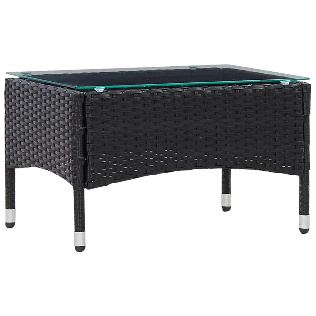 Coffee Table Black 60x40x36 cm Poly Rattan 45907 - Furniture