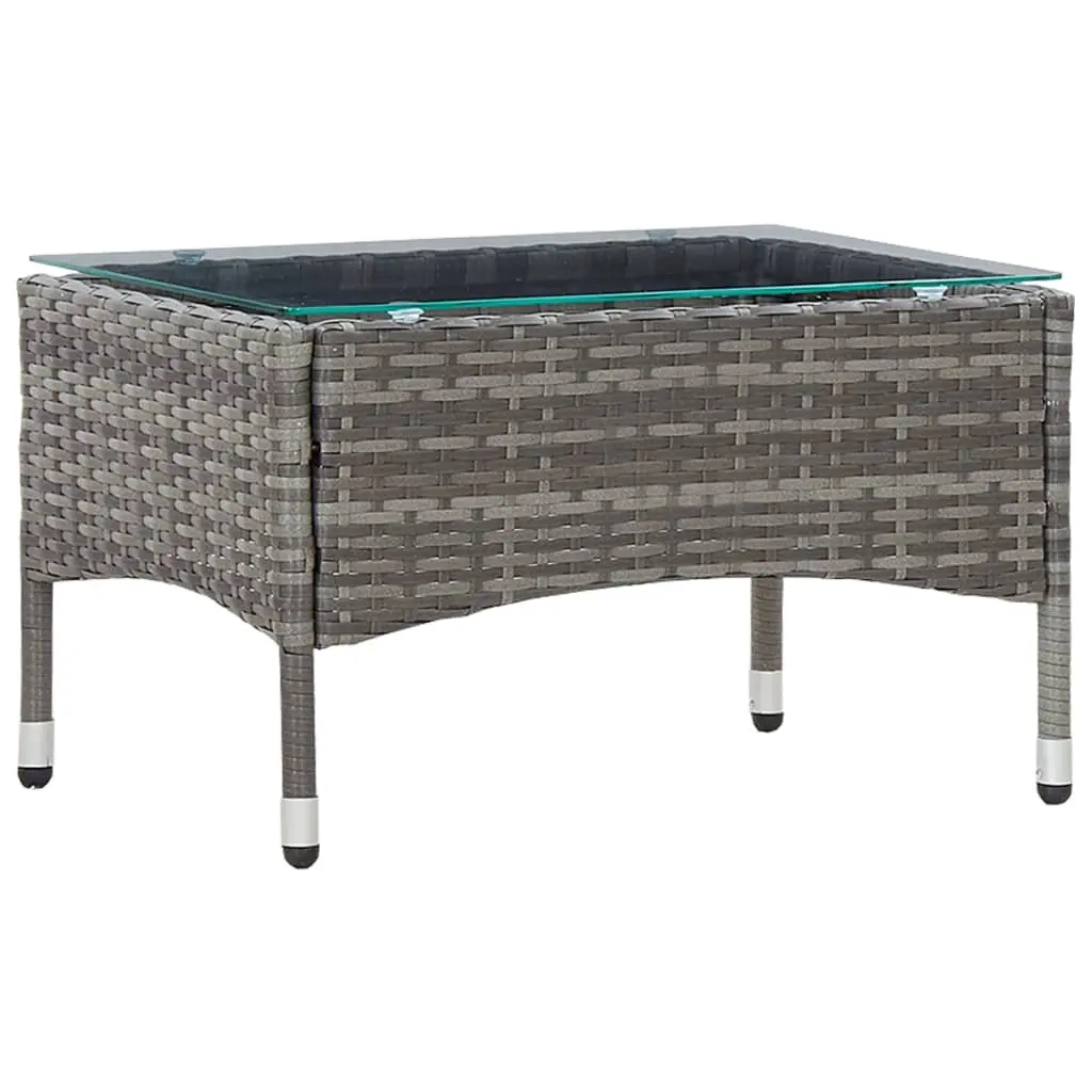Coffee Table Grey 60x40x36 cm Poly Rattan 45908 - Furniture