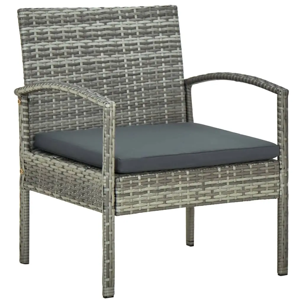 Garden Chair with Cushion Poly Rattan Grey 45796 - Furniture