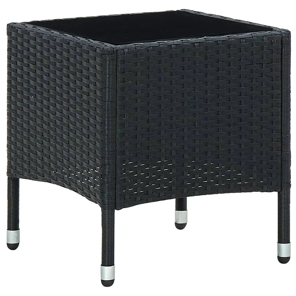 Garden Table Black 40x40x45 cm Poly Rattan 45901 - Furniture